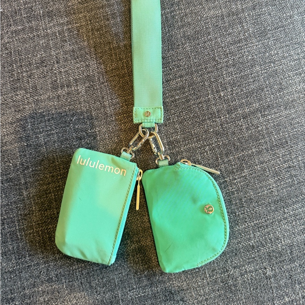 Lululemon Athletica Mint Green Dual Pouch Wristlet
